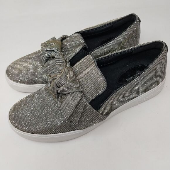 Michael Michael Kors Slip on Shoes. Silver sparkle color. Size 7M. - Picture 1 of 16
